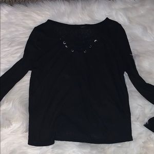 Lace up long sleeve shirt